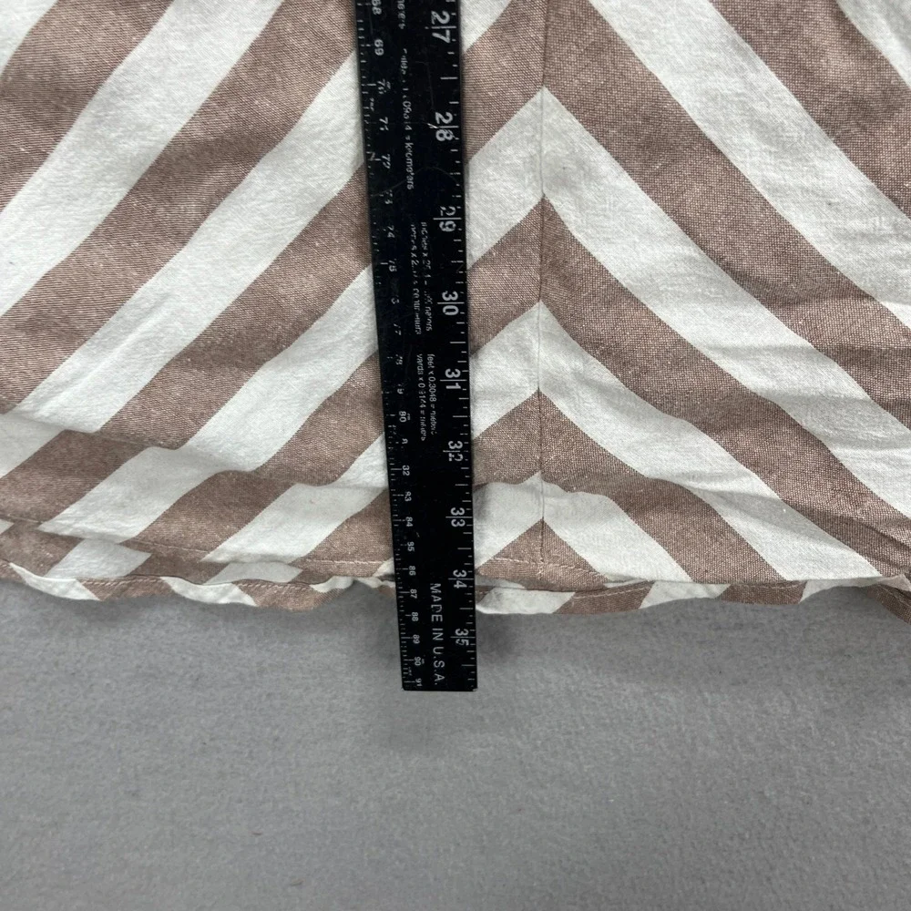 Mustard Seed Maxi Skirt Womens Small Striped A-Line Brown White Boho Chevron